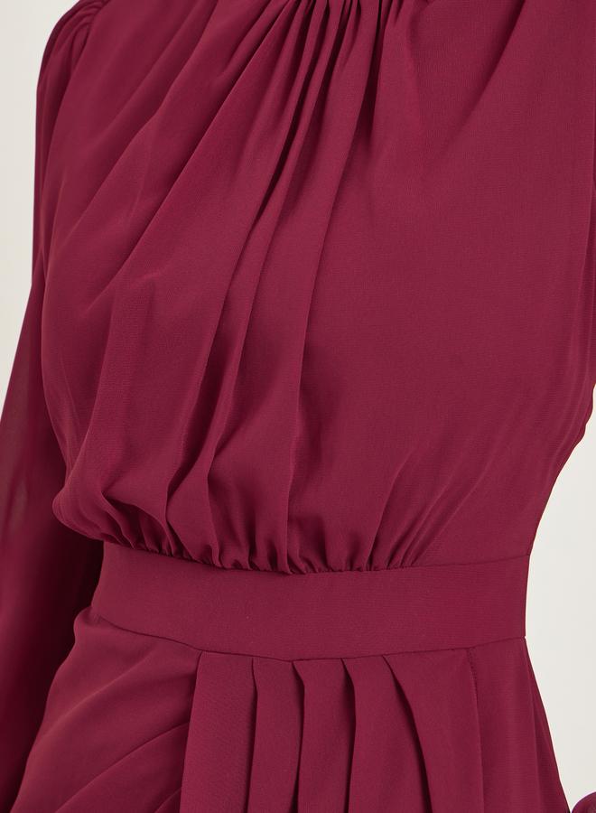 Styli Red Long Sleeves Wrap Maxi Dress - Image 3